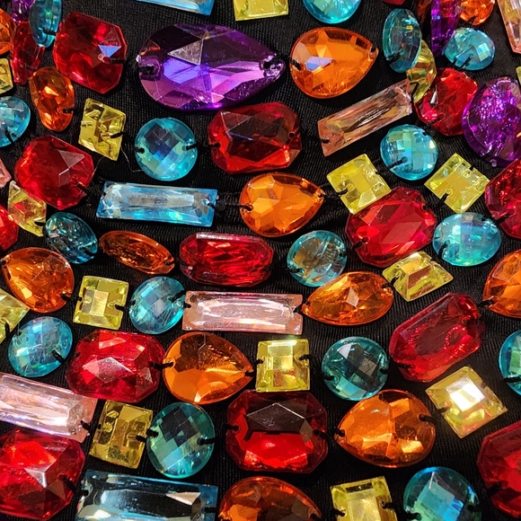 Black Rhinestone Bedazzled Bustier Corset Women's Size XL (runs small) - Picture 7 of 12